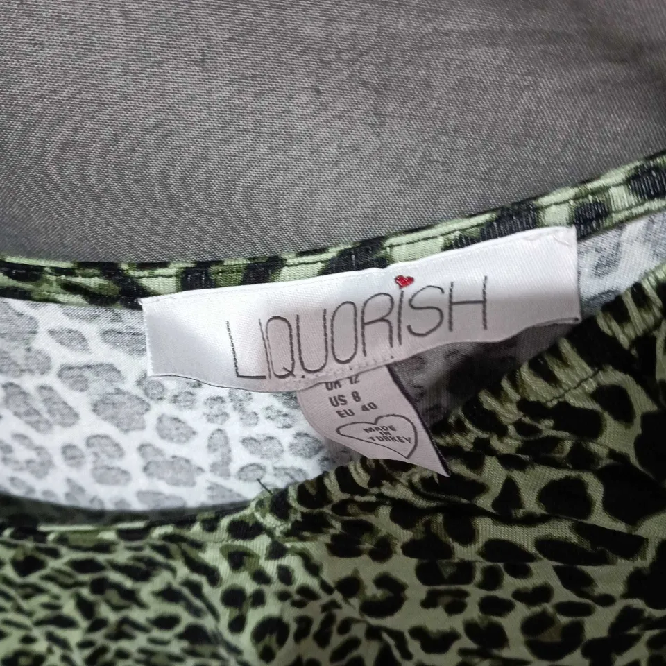 Liquorish Green Leopard Print Dress – UK 12 (US 8, EU 40)