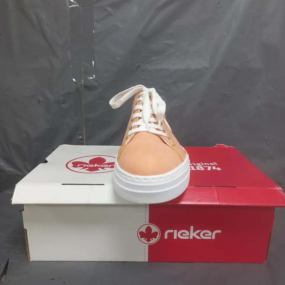 RIEKER PLATFORM TRAINERS APRICOT SIZE 8