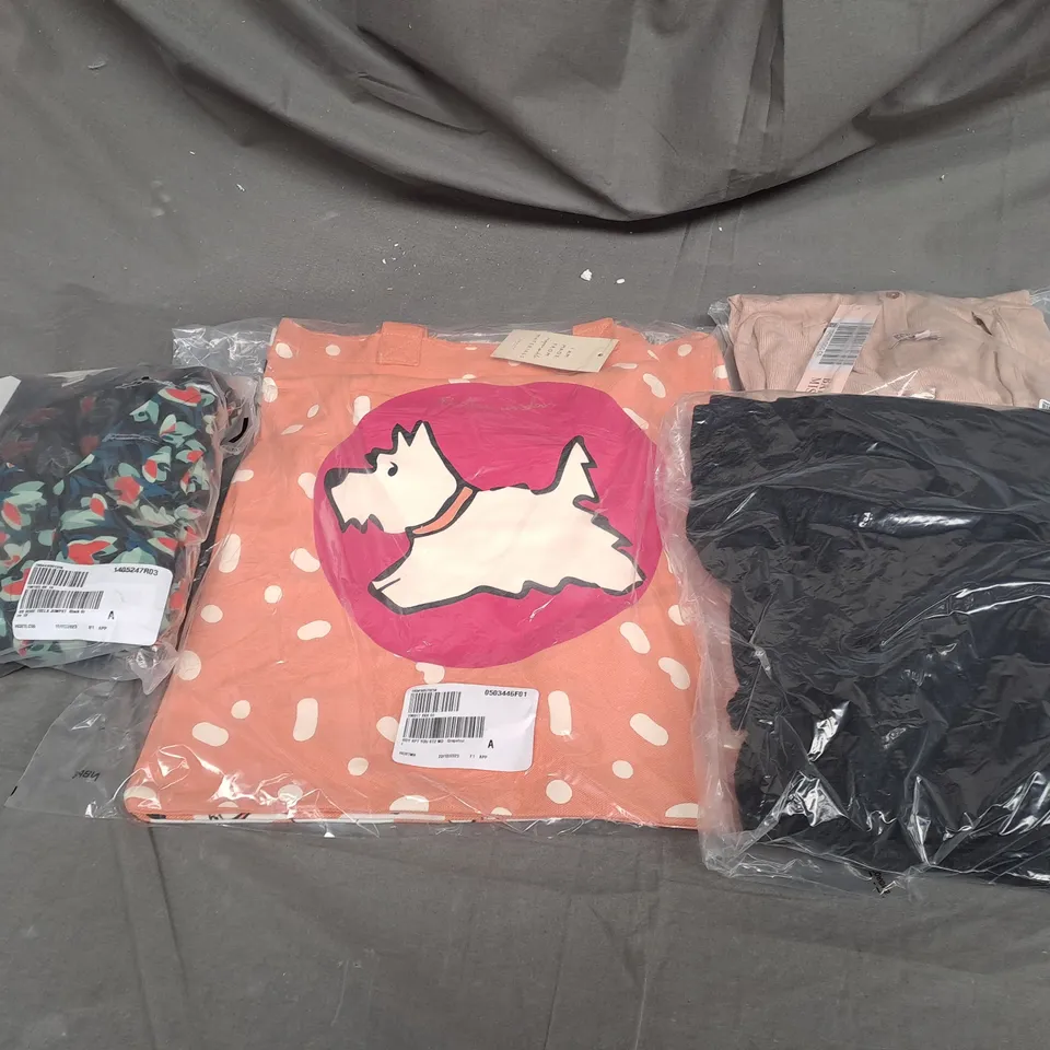 BOX OF ASSORTED CLOTHING ITEMS TOO INCLUDE COATS , TOPS, AND TROUSERS   ETC. 