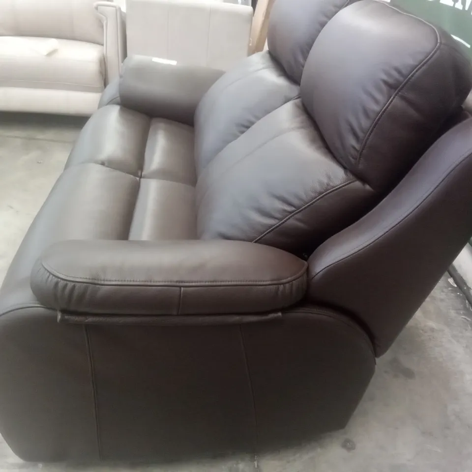 DESIGNER G PLAN MADE KINGSBURY 2 SEATER SOFA - CAPRI CHOCOLATE LEATHER 