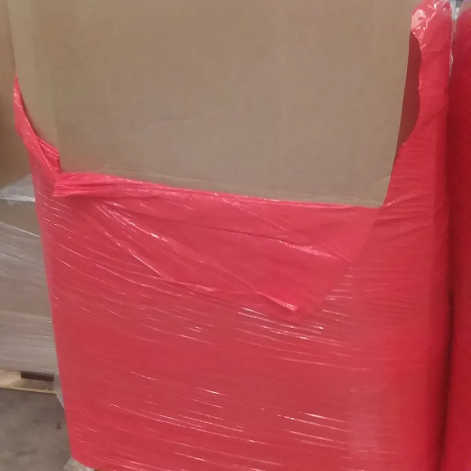 PALLET OF ASSORTED ITEMS INCLUDING VANITY MIRROR, FOLDING WAGON, WORKBENCH