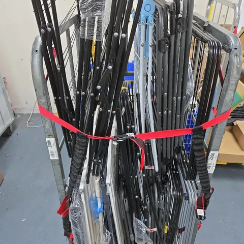 CAGE OF APPROXIMATELY 20 AIRER'S ALL IN DIFFERENT SIZES AND COLOURS 