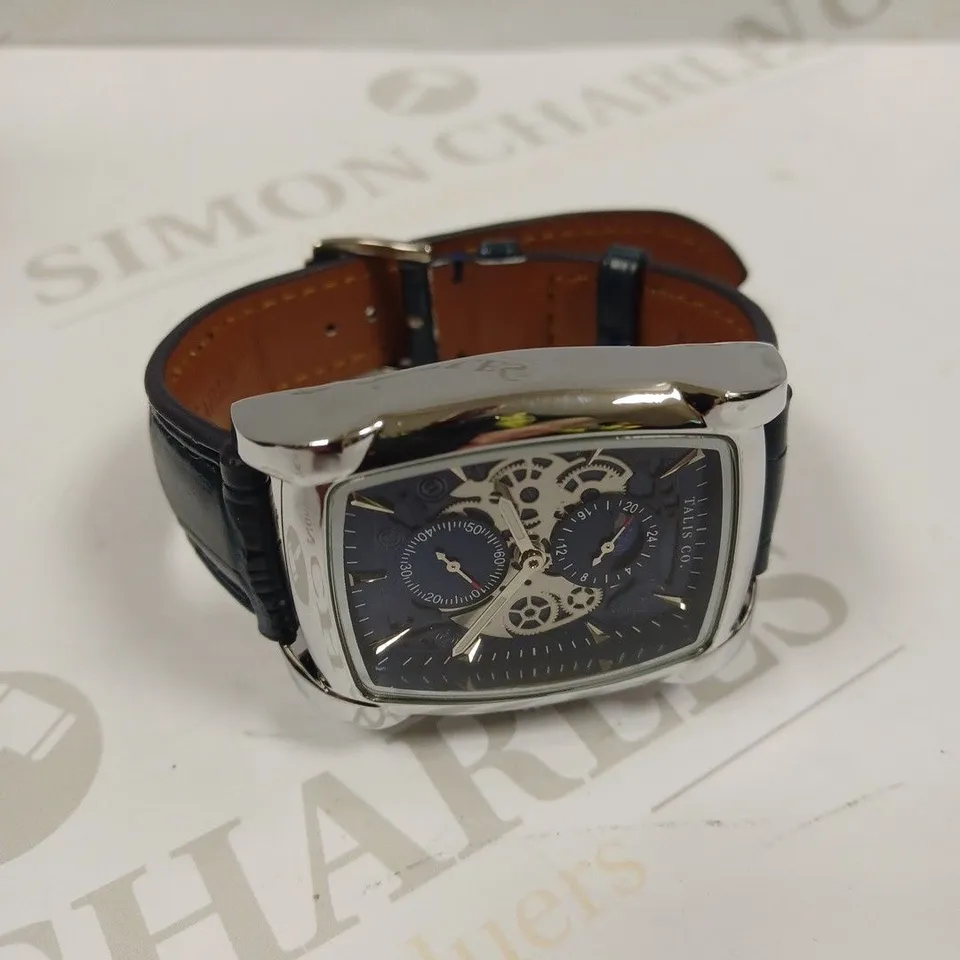 MENS TALIS CO WATCH – MOON PHASE MOVEMENT – SUB DIAL – GENUINE LEATHER STRAP 