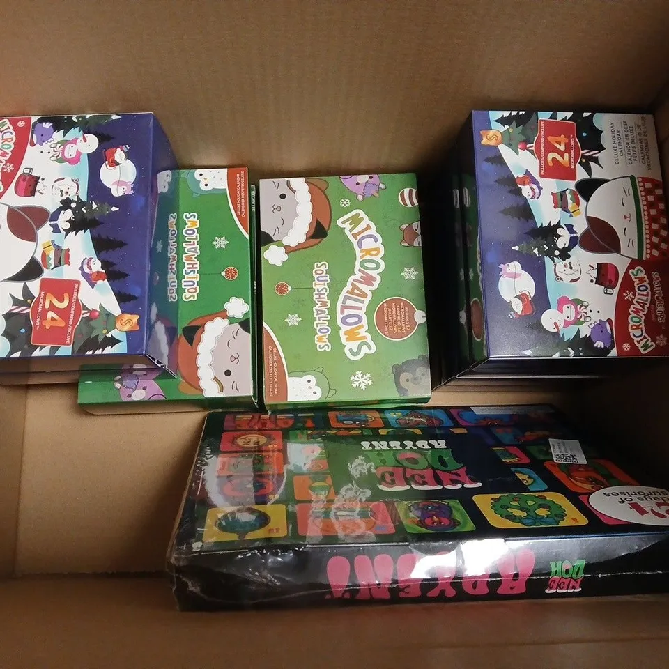 LOT OF 12 ADVENT CALENDARS TO INCLUDE EMOTIONAL SUPPORT AND SQUISHMALLOWS