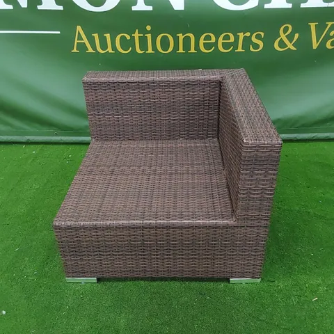 DESIGNER CHOCOLATE MIX RATTAN GARDEN/PATIO SOFA CORNER PIECE