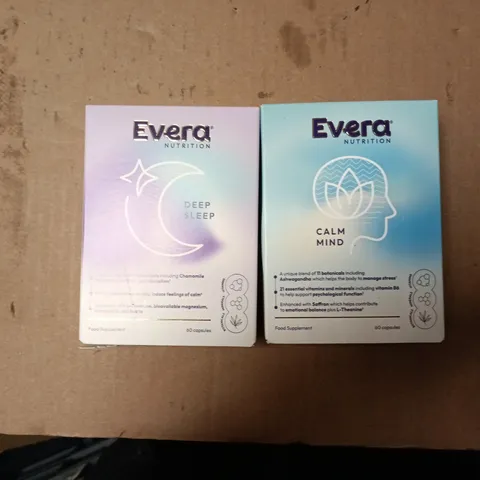 EVERA NUTRITION DEEP SLEEP & CALM MIND – FOOD SUPPLEMENTS, 2 X 60 CAPSULES
