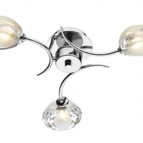 TWO BOXED DAR LIGHTING ZAGREB 3 LIGHT SEMI FLUSH POL CHR