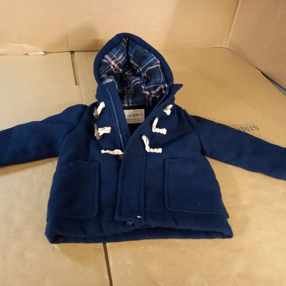 NAVY BLUE HOODED DUFFER CHILDRENS JACKET