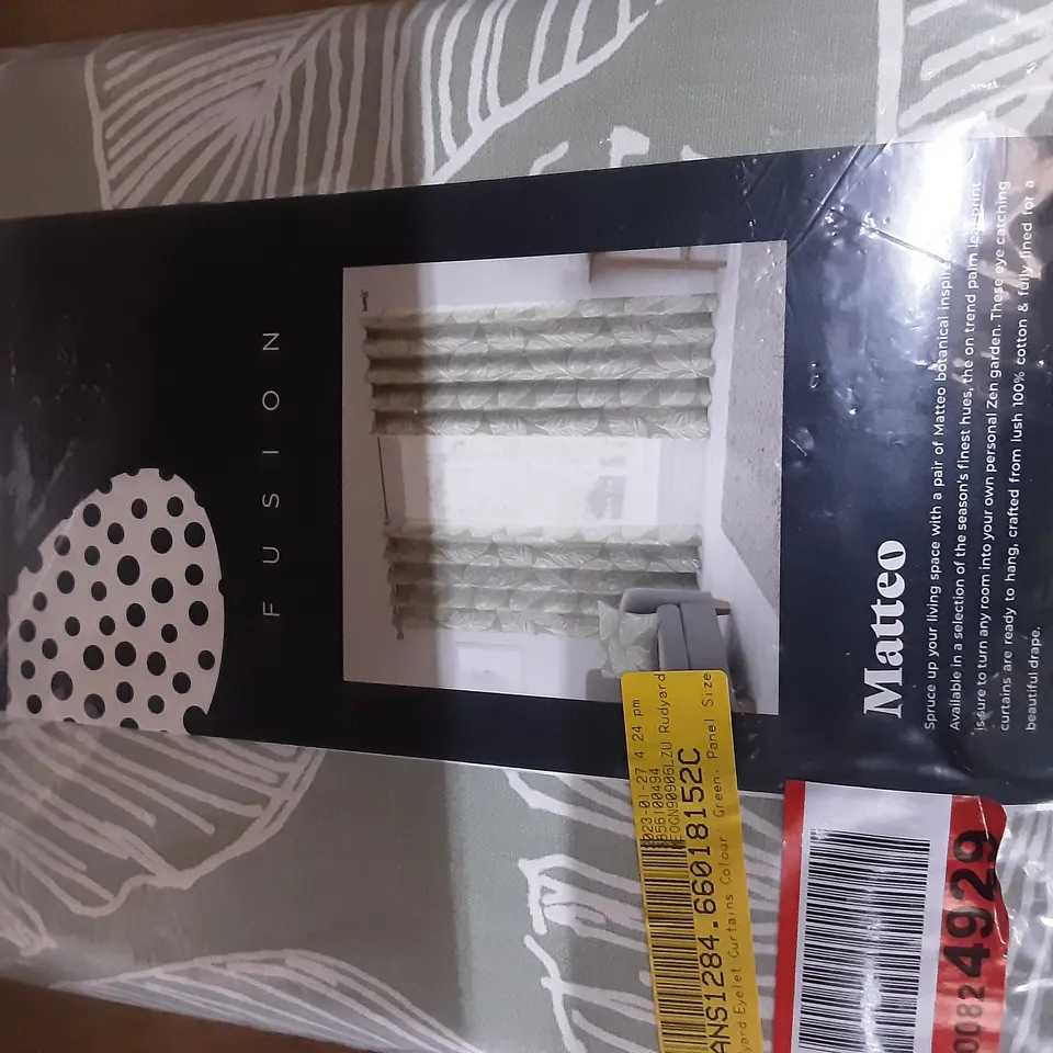 RUDYARD EYELET CURTAINS GREEN SIZE: 90 X 90"