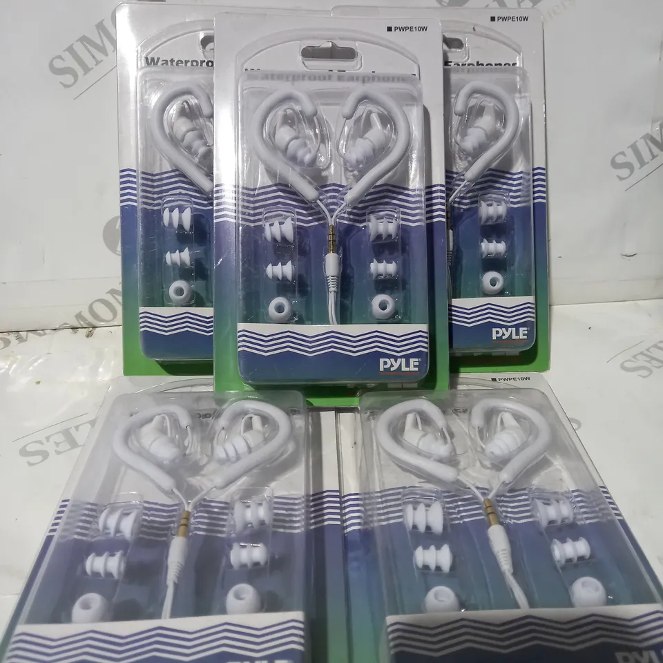 5 BOXED PYLE MARINE SPORT WATERPROOF EARPHONES PWPE10W