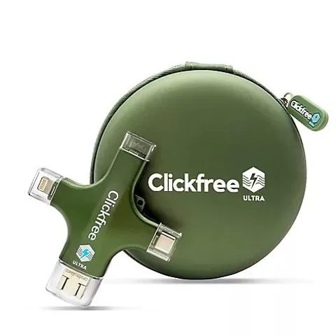 CLICKFREE ULTRA 128GB UNIVERSAL PHOTO & VIDEO BACKUP DEVICE W/ AI EDITING SUITE GREEN