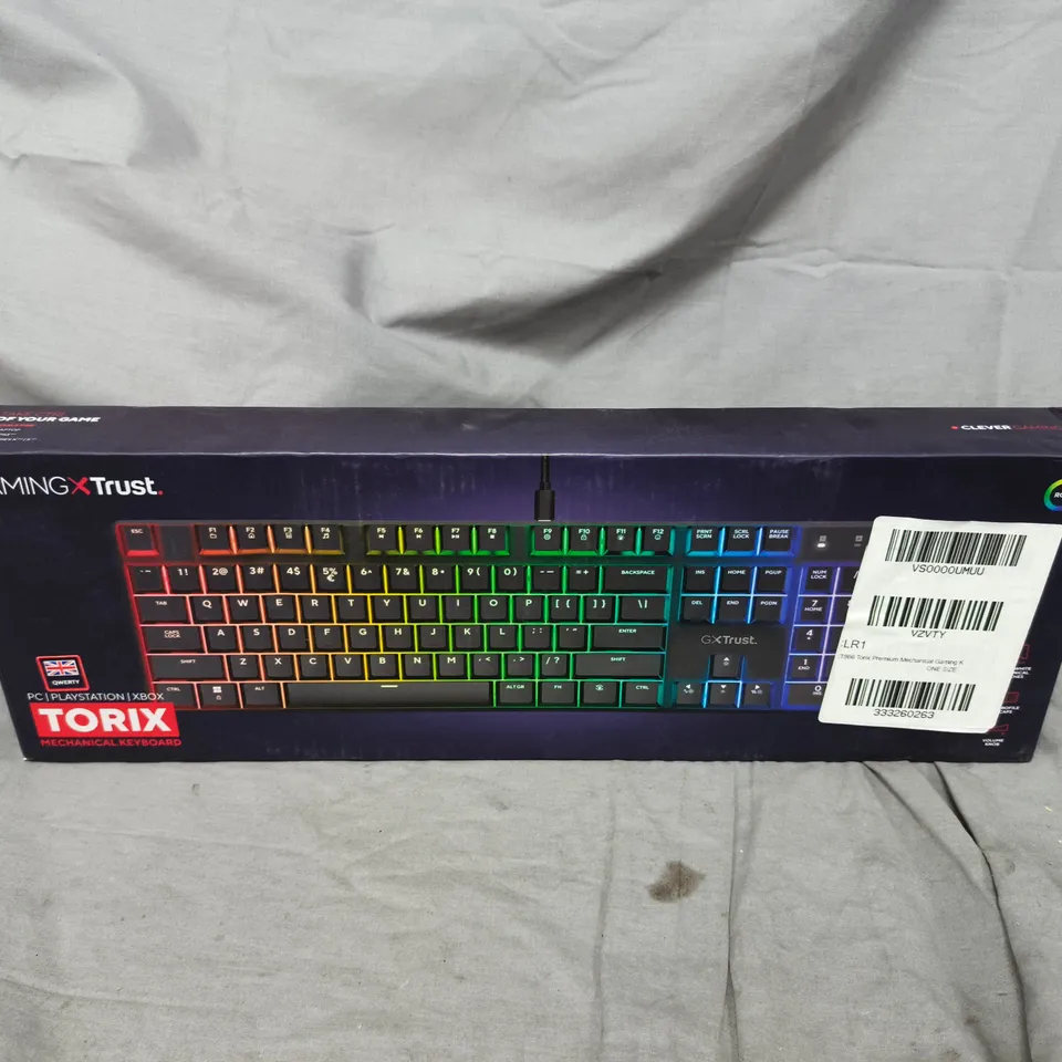 BOXED GAMING GXTRUST KEYBOARD (TORIX) – FULL-SIZE RAINBOW RGB MECHANICAL KEYBOARD