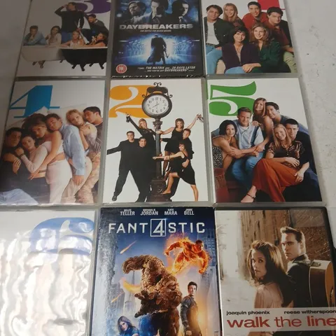 TOTE OF APPROXIMATELY 10 ASSORTED DVDS INCLUDING FRIENDS SEASON 9 AND 10 AND TH FANTASTIC 4