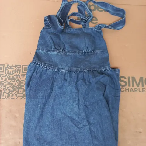 NOBODY'S CHILD PEDRO TIE BACK MIDI DRESS IN BLUE SIZE UK 6