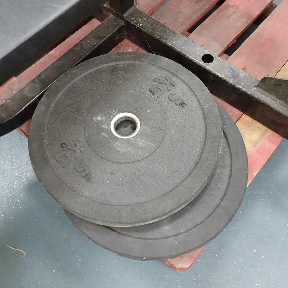 CYBEX METAL WEIGHT LIFTING ITEM WITH TWO 5KG PLATES / COLLECTION ONLY
