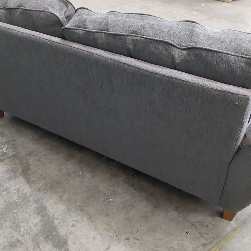 DESIGNER THREE SEATER SOFA GREY FABRIC 