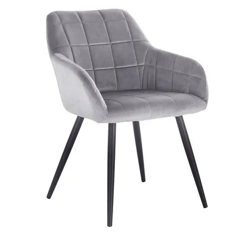 BOXED PALUMBO UPHOLSTERED DINING CHAIR  - GREY/SILVER (1 BOX)