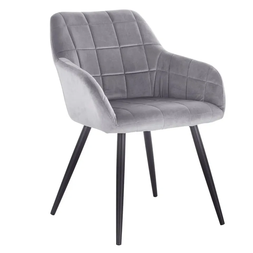 BOXED PALUMBO UPHOLSTERED DINING CHAIR  - GREY/SILVER (1 BOX)