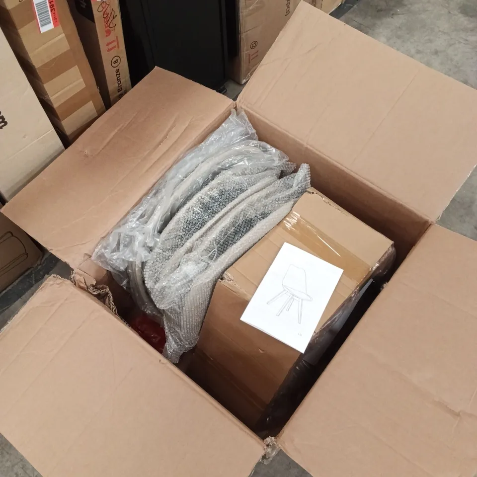BOXED DINING CHAIRS (SET OF 4) - BEIGE (1 BOX)