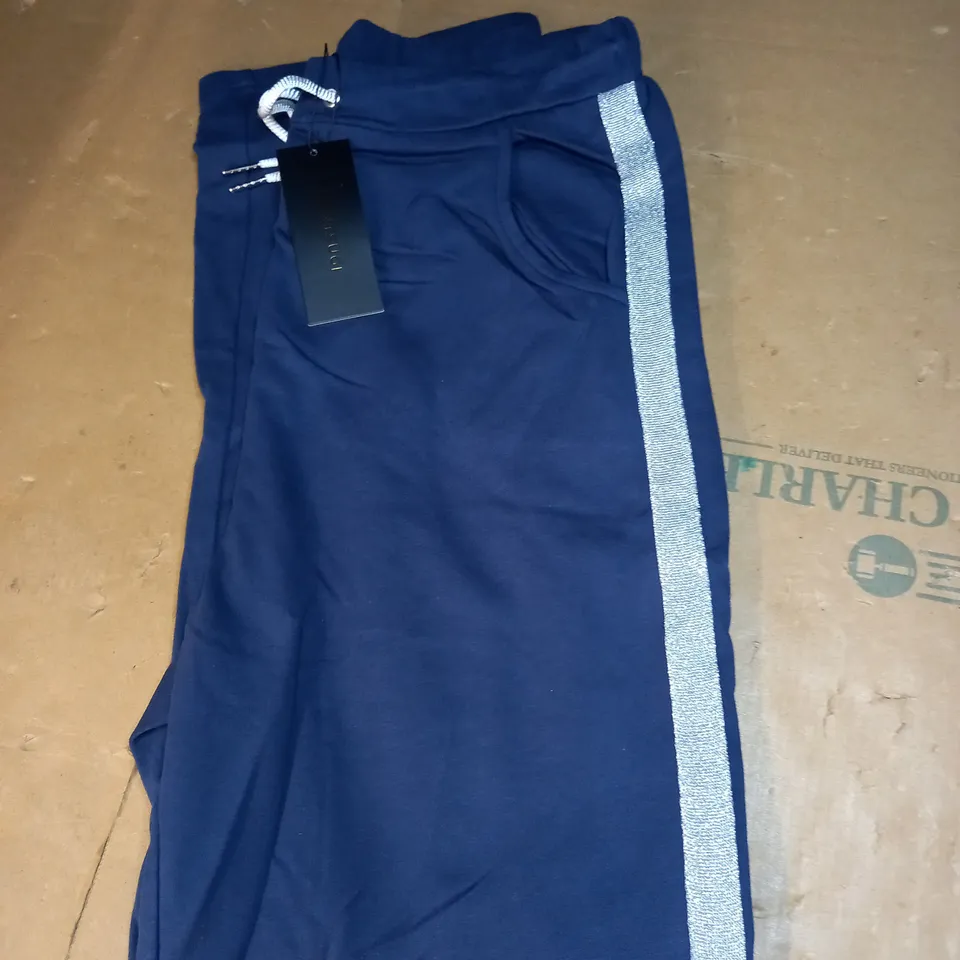 KINTSUGI NAVY JOGGERS WITH SILVER SIDE SEAM SIZE  10