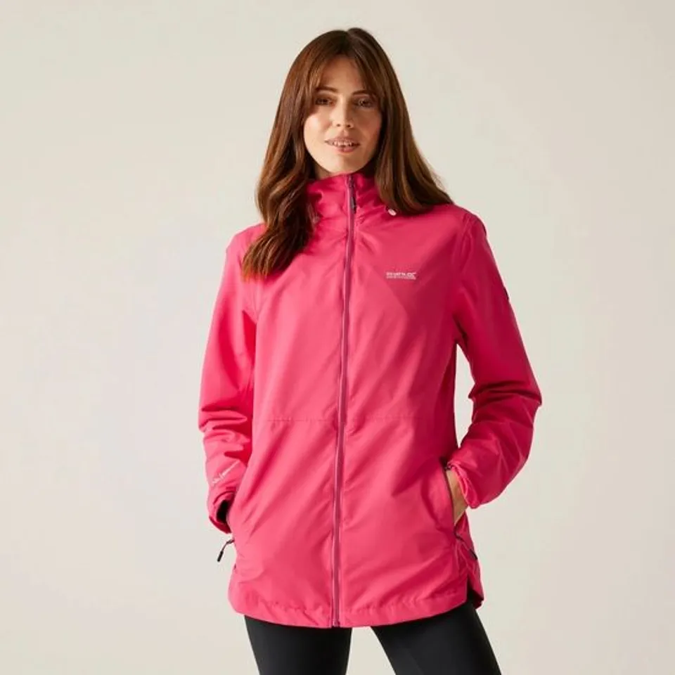 BRAND NEW REGATTA WOMEN'S HAMARA IV WATERPROOF JACKET IN POP PINK - UK 12