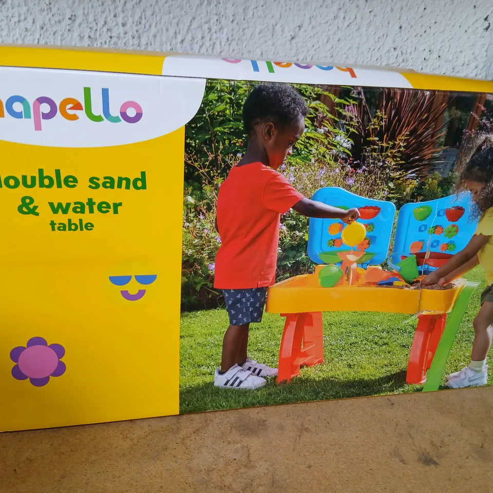 HAPELLO DOUBLE SAND & WATER TABLE – BOXED OUTDOOR TOY FOR CHILDREN
