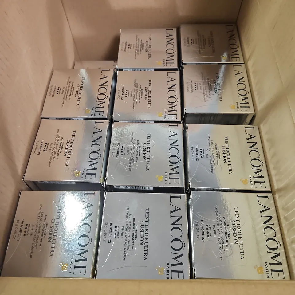 LOT OF 24 LANCOME LIQUID CUSHION COMPACT SPF 50 SUNSCREEN IN 110 IVORE 13G