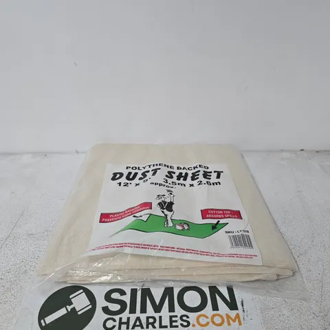 DUST SHEET – POLYTHENE BACKED, 12' X 9' (3.5M X 2.6M)