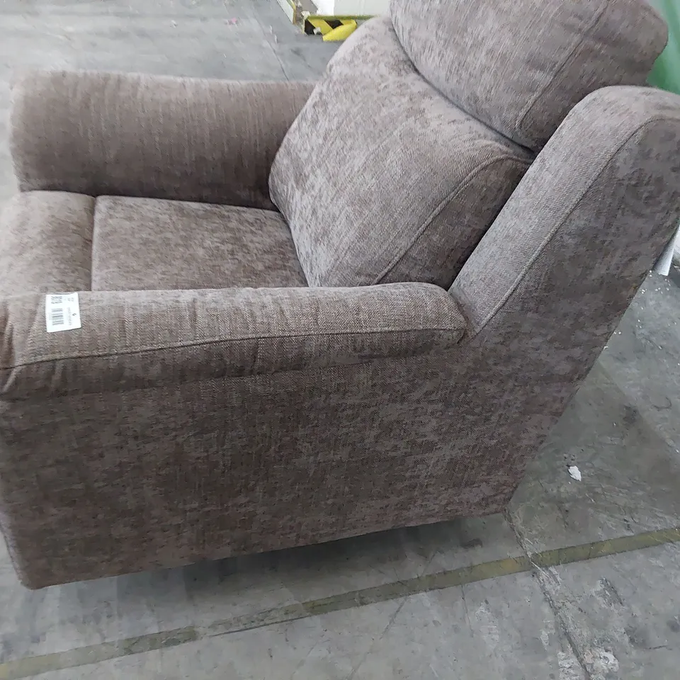 DESIGNER POWER RECLINING EASY CHAIR FAWN FABRIC 