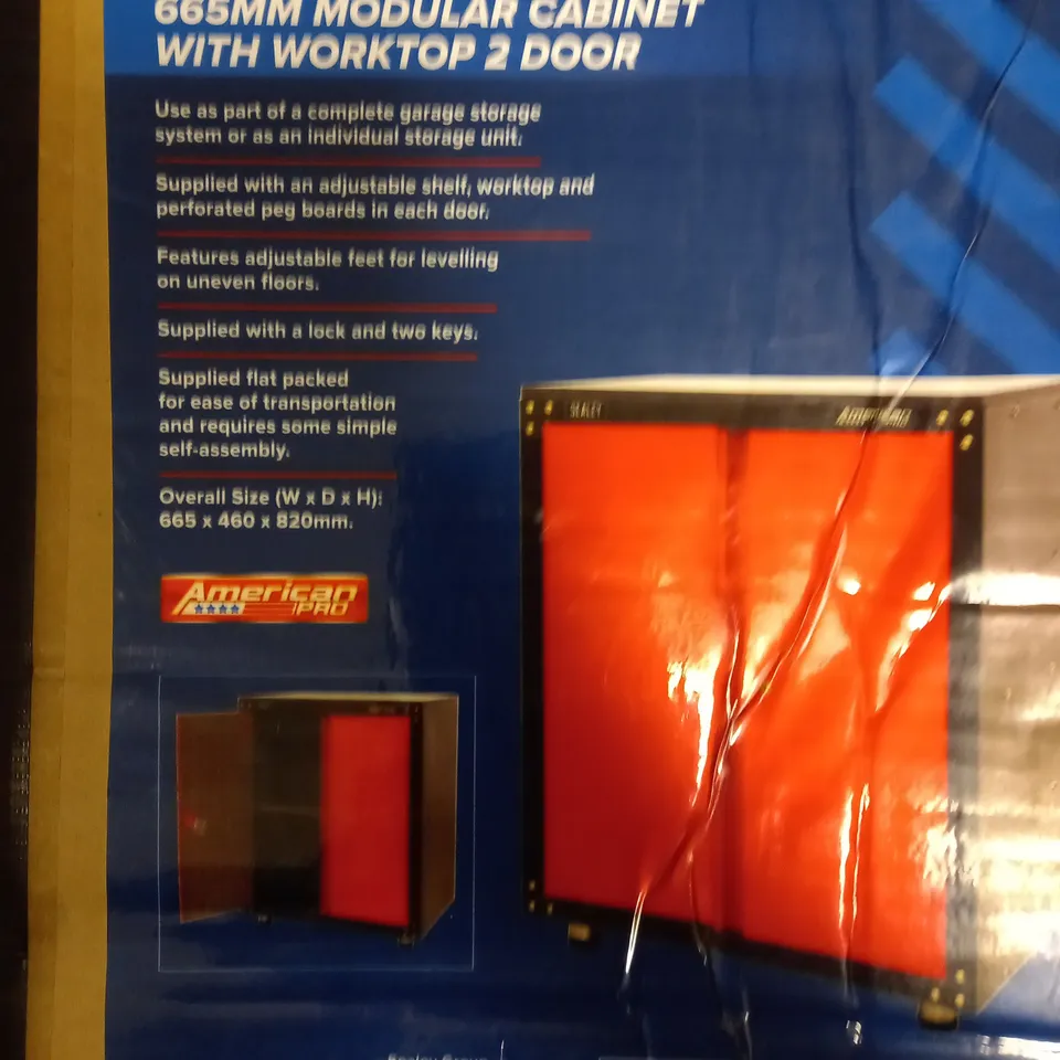 SEALEY 665MM 2-DOOR MODULAR CABINET WITH WORKTOP