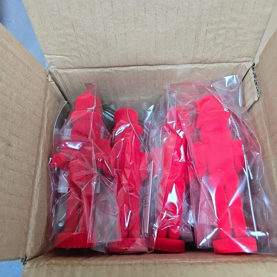 BOX OF APPROXIMATELY 24 GISELA GRAHAM RED FELT NUTCRACKER HANGING TREE DECORATIONS