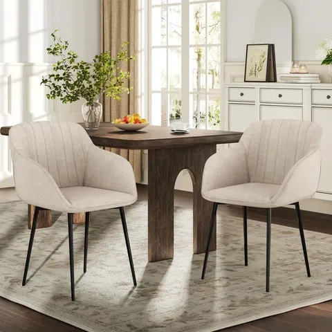 BOXED OHIO MODERN UPHOLSTERED DINNG CHAIRS WITH METAL LEGS (SET OF 4) - GREEN (1 BOX)