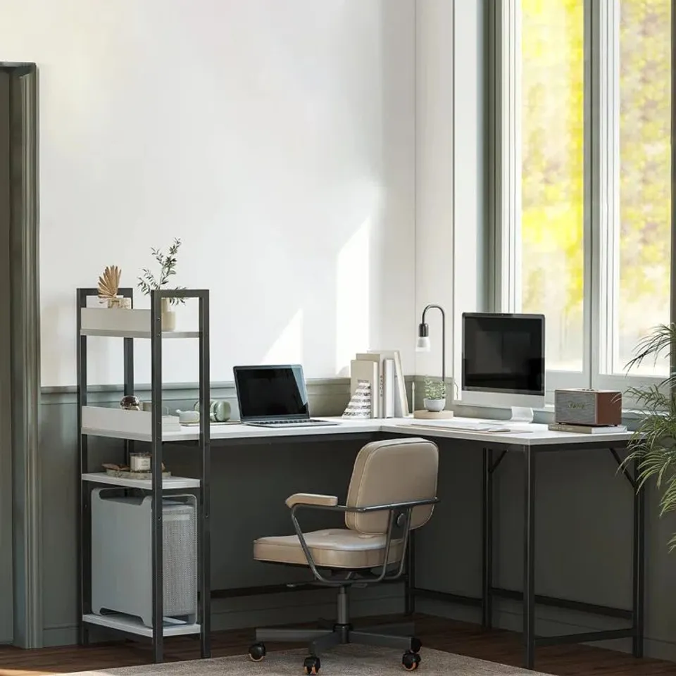 BOXED 130CM W L-SHAPE COMPUTER DESK