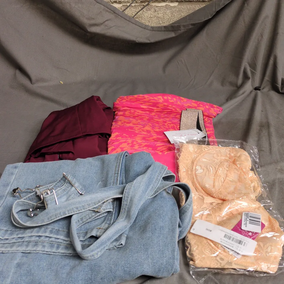 APPROXIMATELY 20 ASSORTED CLOTHING PRODUCTS IN VARIOUS STYLES & SIZES TO INCLUDE PANTS, T-SHIRTS, DRESSES ETC