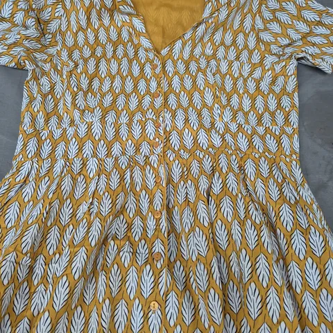 SEASALT CORNWALL CHARLOTTE DRESS IN BRUSHED LEAF DARK SIENNA UK SIZE 14