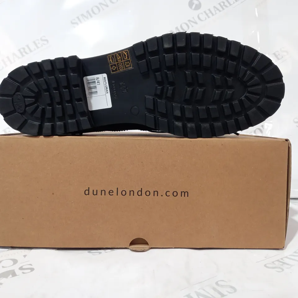 BOXED PAIR OF DUNE LONDON FLORIAN LACE UP SHOES IN BLACK SIZE 8