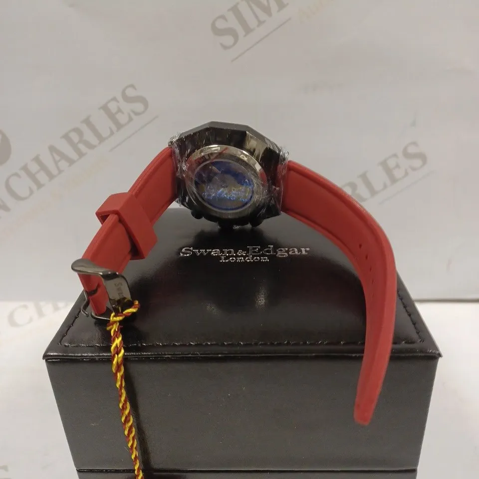 LIMITED EDITION SWAN & EDGAR HAND ASSEMBLED FORTRESS AUTOMATIC RED WATCH RRP £205