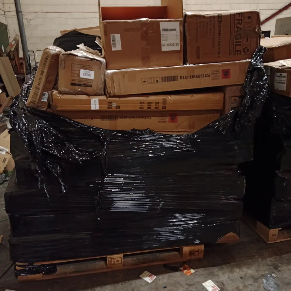 PALLET OF ASSORTED HOUSEHOLD PRODUCTS AND ITEMS TO INCLUDE; ELECTRIC TOOTHBRUSHES,BAR STOOLS,SHOE CABINET,HAMMOCK