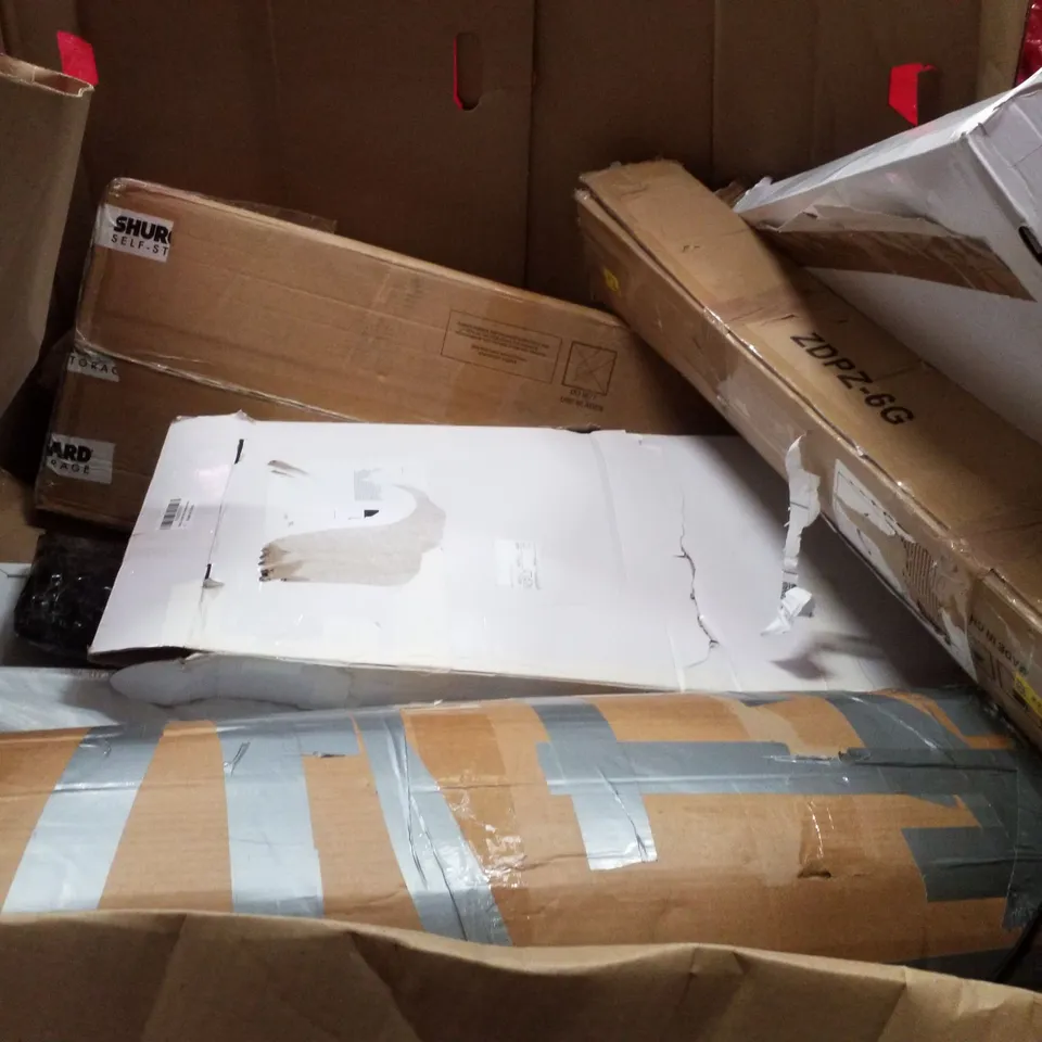 PALLET CONTAINING ASSORTED PRODUCTS INCLUDING ROLLING CRATE, UTILITY CART, BED RAIL GUARD, SELF ADHESIVE VINYL PLANKS & SINGLE FOLDING MATTRESS 