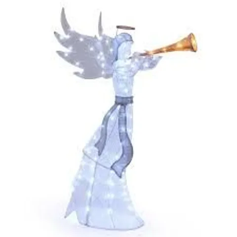 BOXED COSTWAY 5 FEET LIGHT UP TRUMPETING CHRISTMAS ANGEL WITH LED LIGHTS AND HALO 