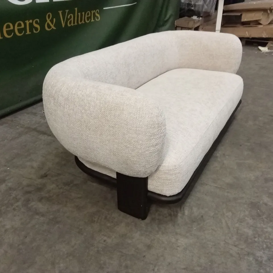 DANETTI FLORENCE NATURAL FABRIC WITH DARK WOOD 2 SEATER SOFA RRP £1099