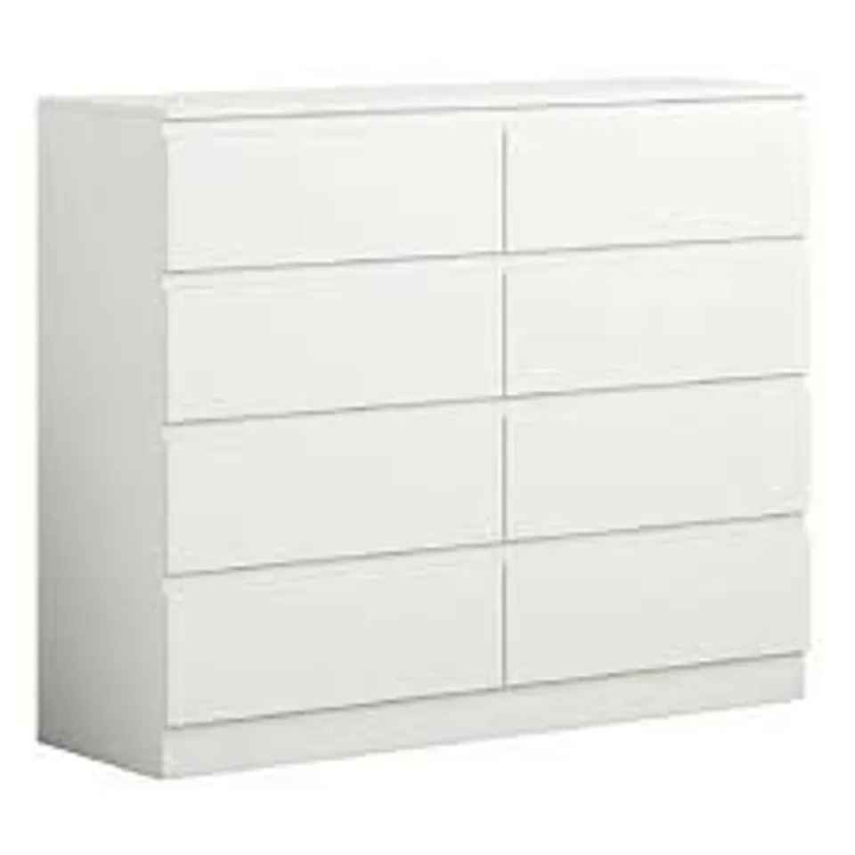 BOXED CARLTON 8 DRAWER 126CM MATT WHITE (INCOMPLETE. ONE BOX ONLY, BOX 1 OF 2)