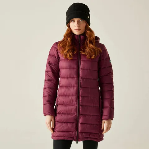 BRAND NEW REGATTA WOMENS STARLER HOODED INSULATED PADDED JACKET IN DARK PIMENTO SIZE UK 8