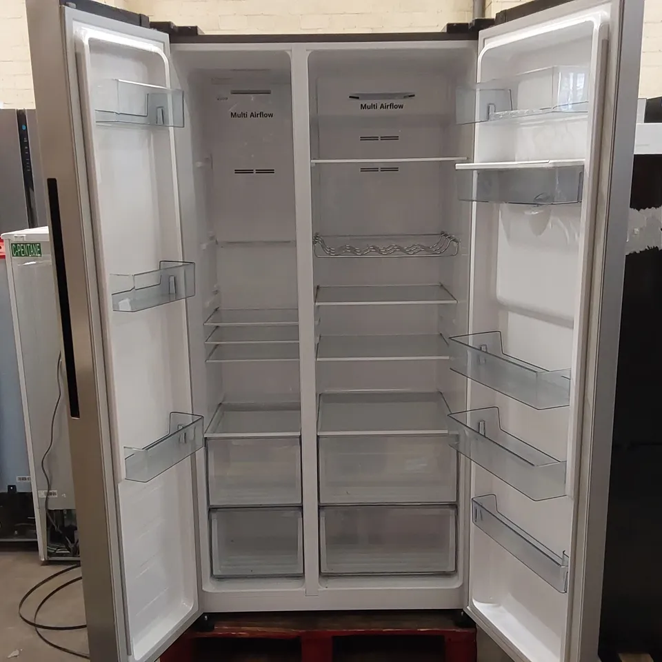 FRIDGEMASTER MS91547DFE FREESTANDING AMERICAN SIDE BY SIDE DOOR FRIDGE FREEZER 547L METAL GREY - UNPROCESSED RAW RETURN