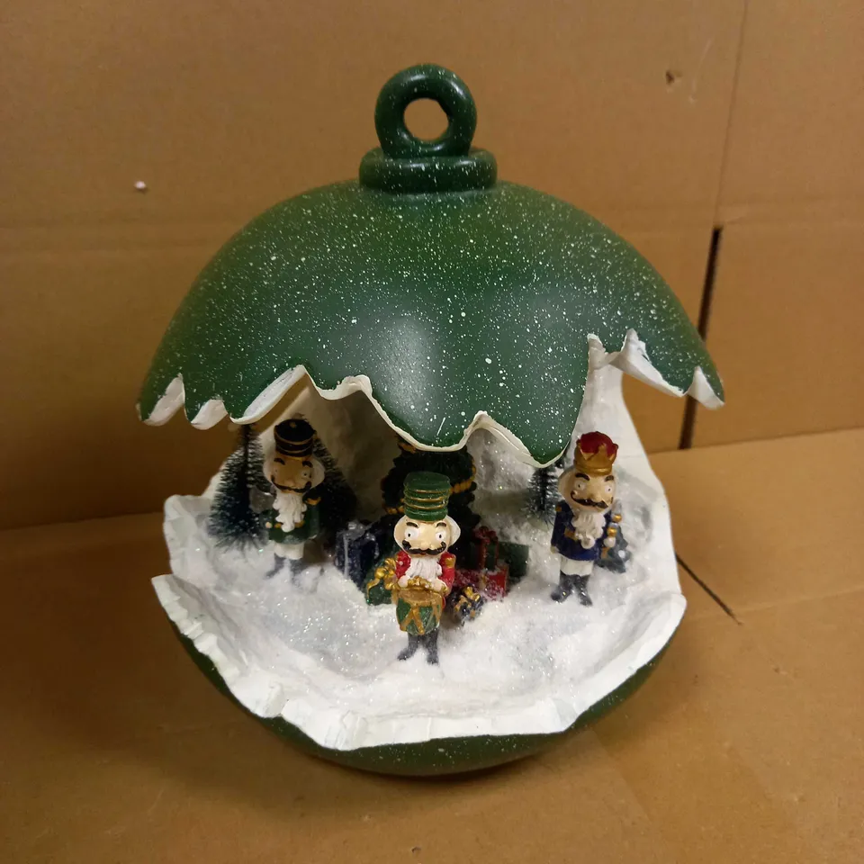SANTAS EXPRESS PRE-LIT SPHERE WITH CHRISTMAS CHARACTER SCENE