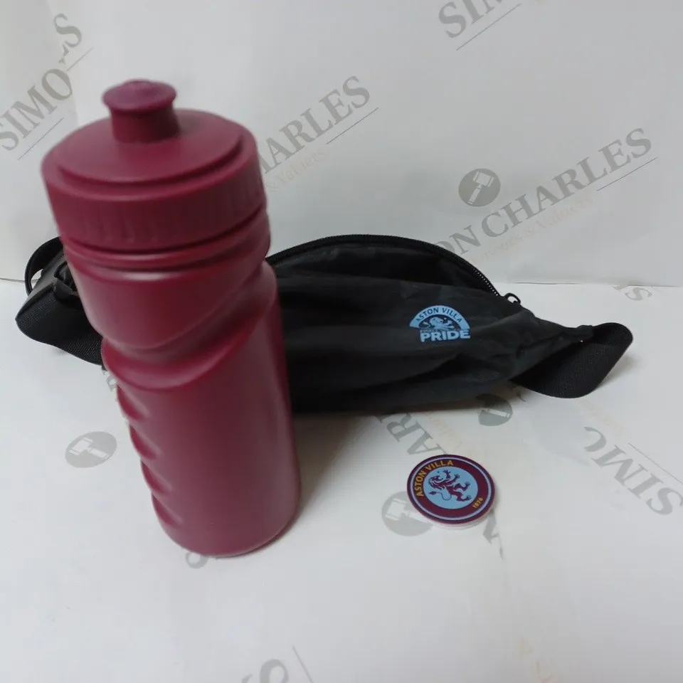 ASTON VILLA FLASK, BADGE AND CARRYING CASE