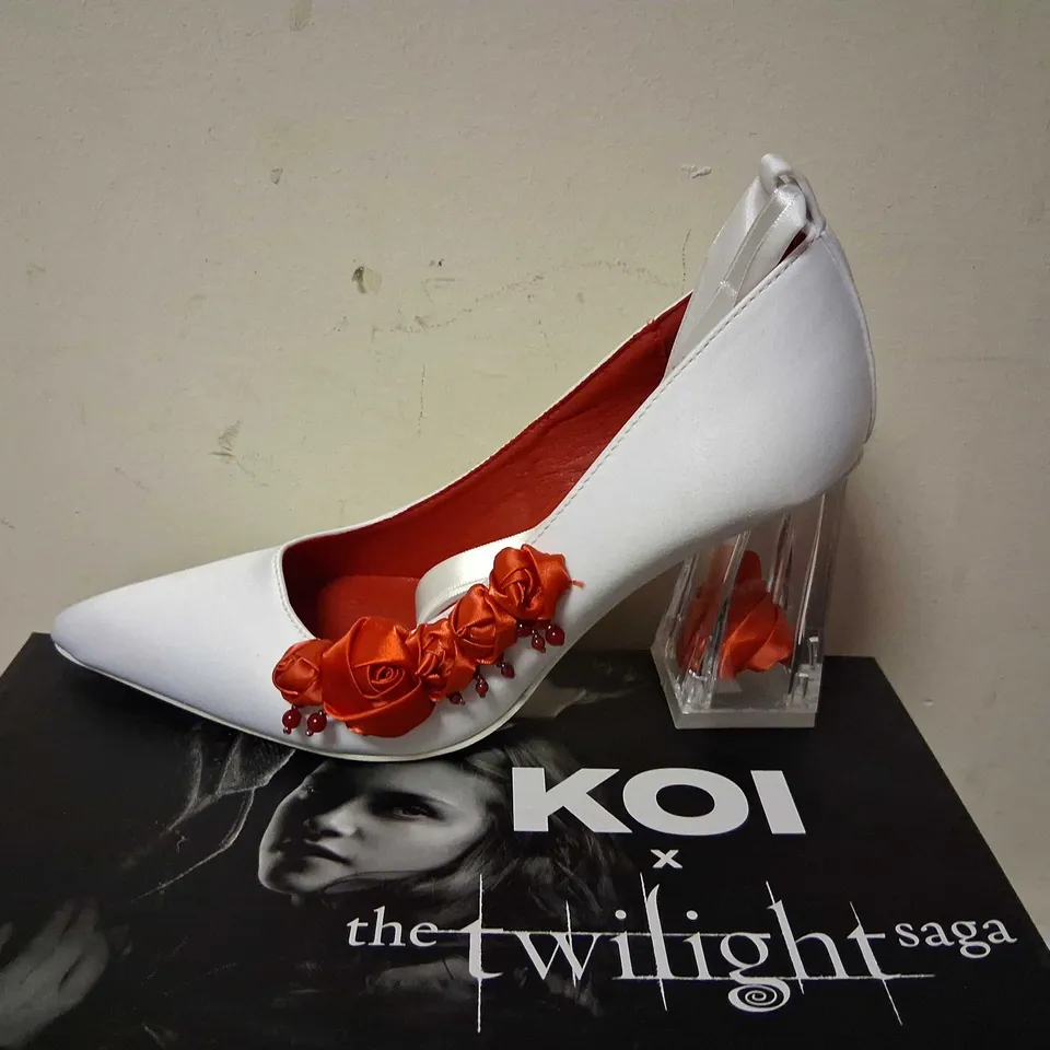 BRAND NEW BOXED KOI X THE TWILIGHT SAGA BELLA'S NIGHTMARE ROSE HEELS PEARL SIZE 6