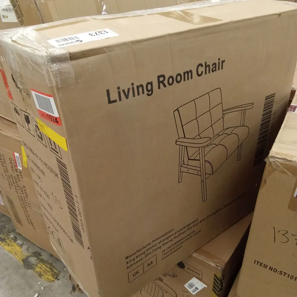 BOXED LIVING ROOM CHAIR - GREY/NATURAL (1 BOX)
