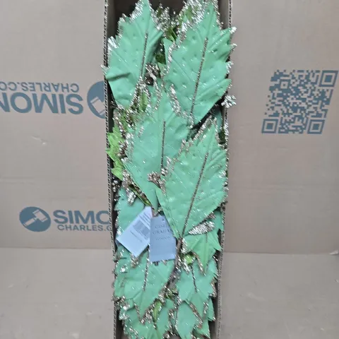 BOX OF GISELA GRAHAM ARTIFICIAL LEAFS WITH GLITTER