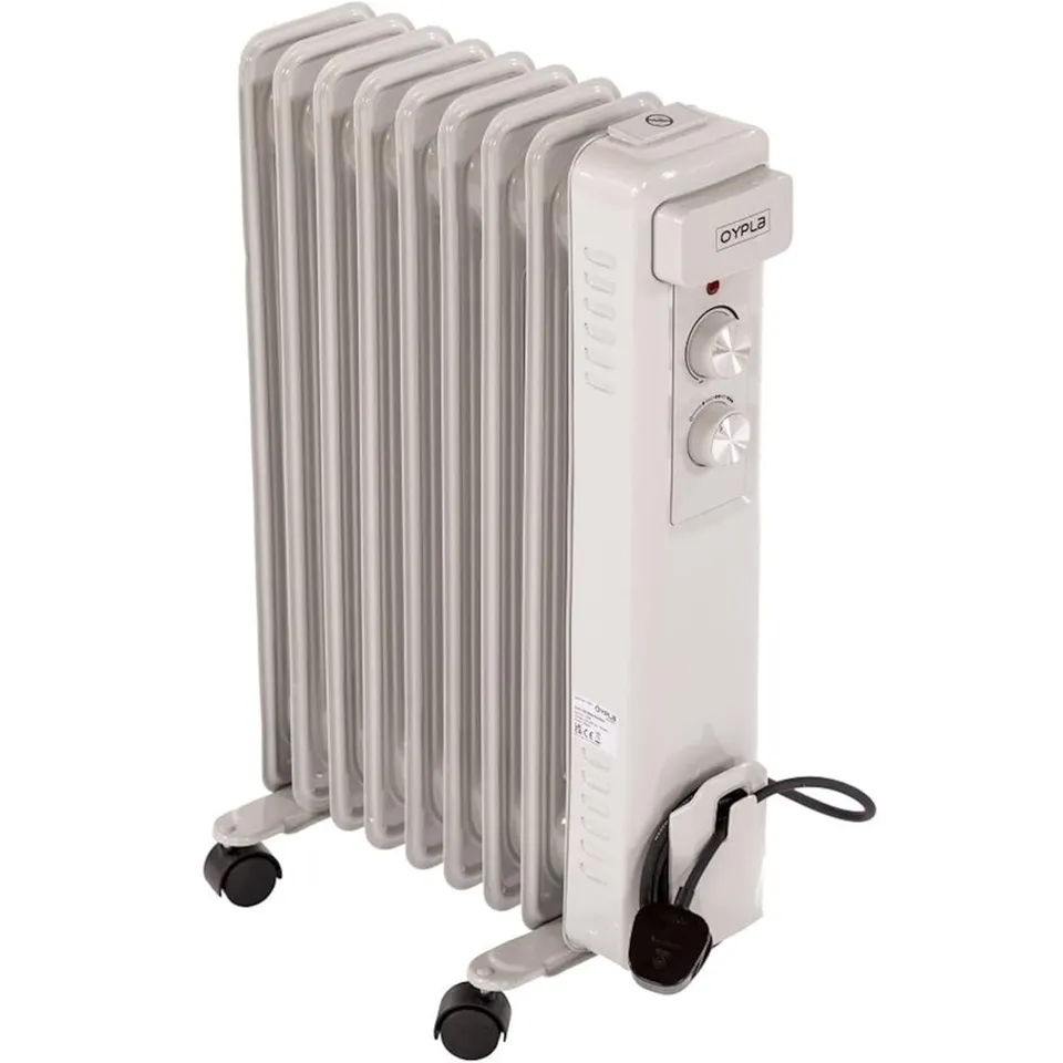 BOXED OYPLA ELECTRICAL 2000W 9 FIN PORTABLE OIL FILLED RADIATOR ELECTRIC HEATER